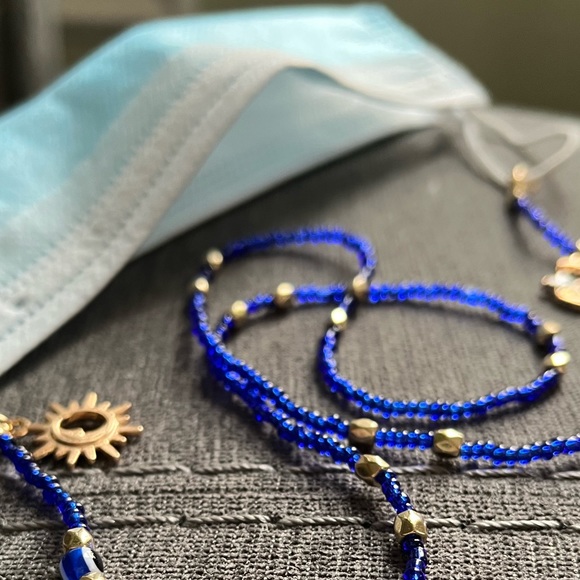 Handmade face mask holder, string bead, evil eyes, moon star & sun & moon - Picture 14 of 17